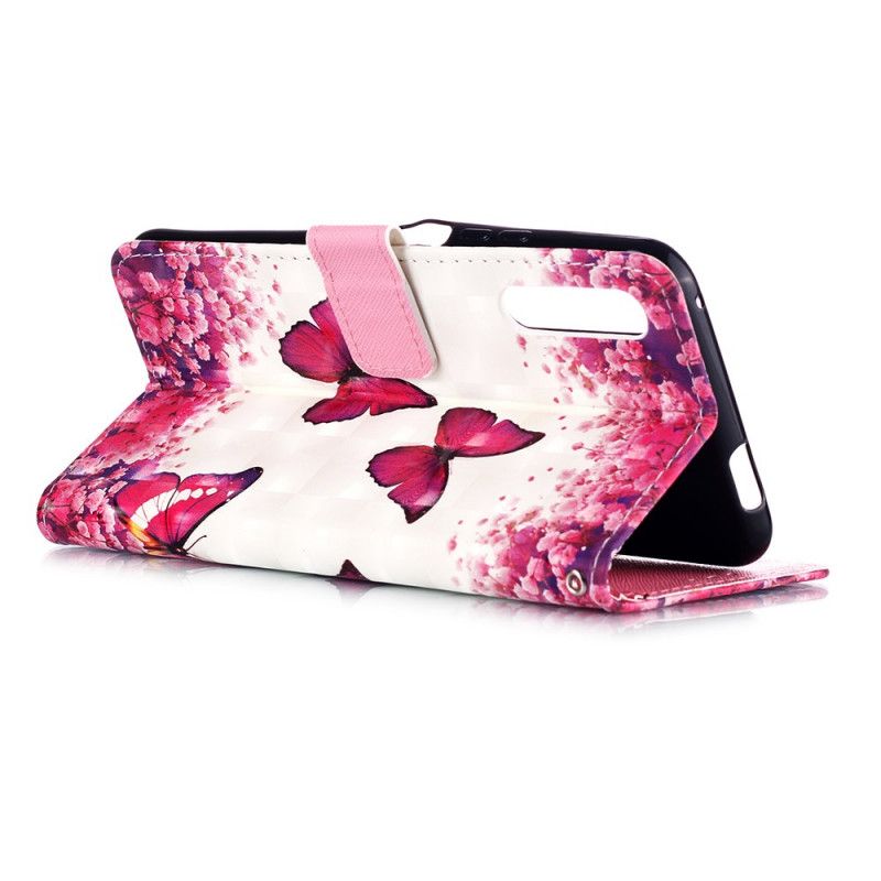 Housse Honor 9x Pro Papillons Rouges 3d