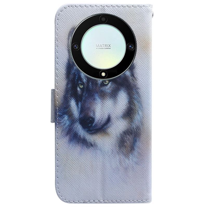 Housse Honor Magic 5 Lite Chien Aquarelle à Lanière