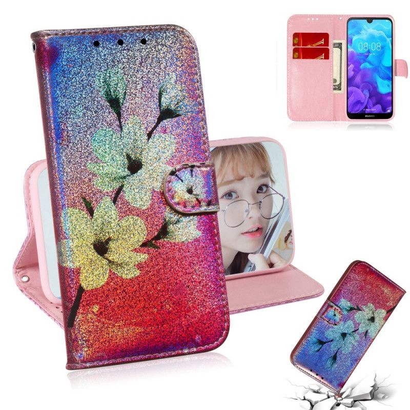 Housse Huawei Y5 2019 / Honor 8s Floralies Paillettes