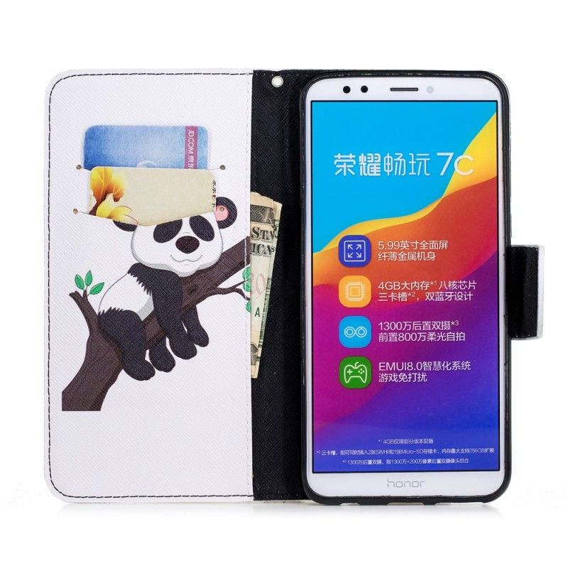 Housse Huawei Y7 2018 / Honor 7c Panda Paresseux