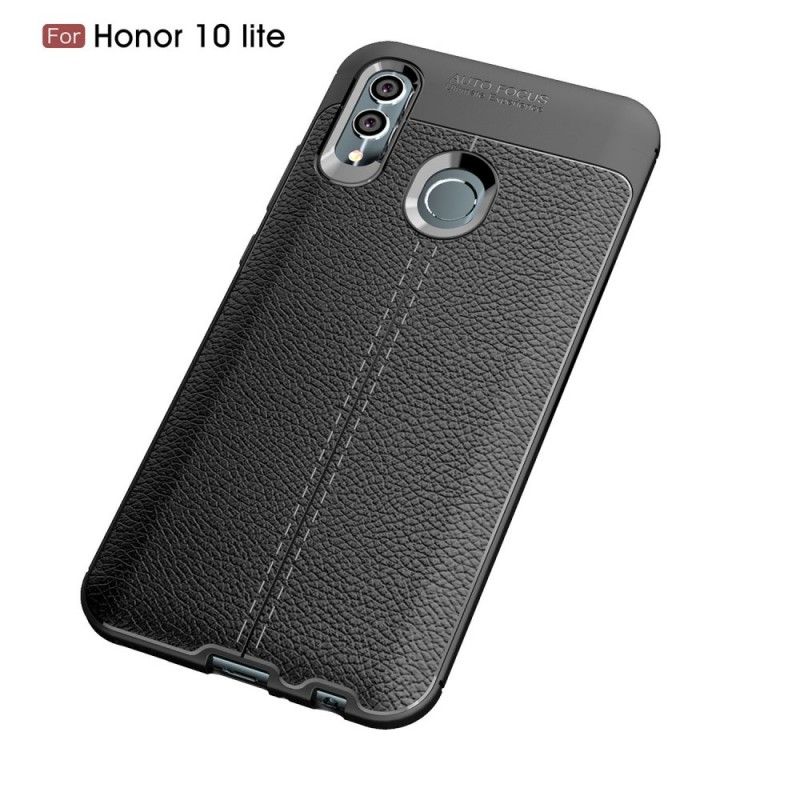 Coque Honor 10 Lite / Huawei P Smart 2019 Effet Cuir Litchi Double Line