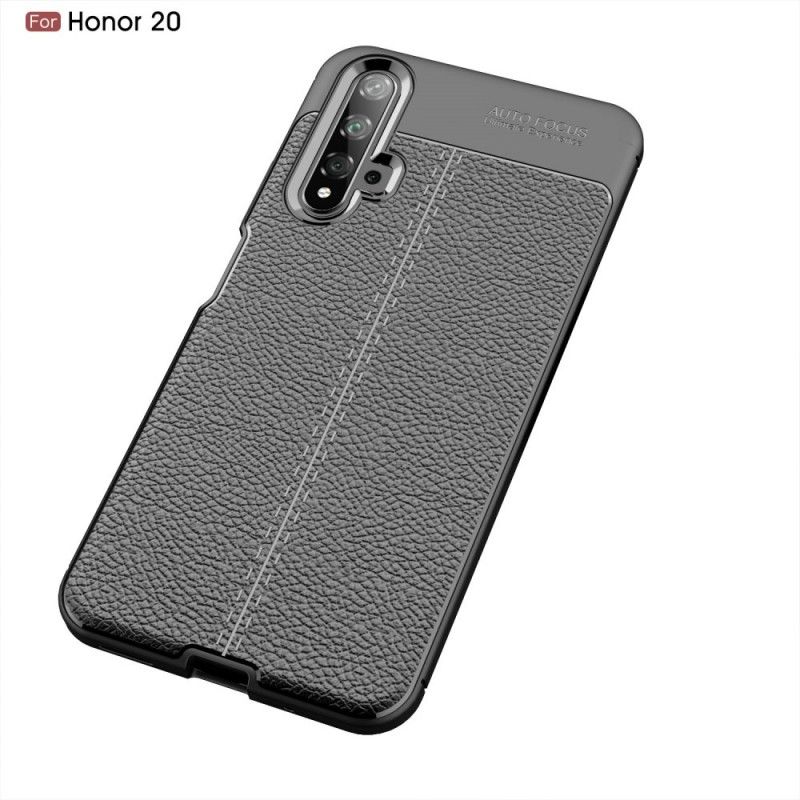 Coque Honor 20 / Huawei Nova 5t Effet Cuir Litchi Double Line