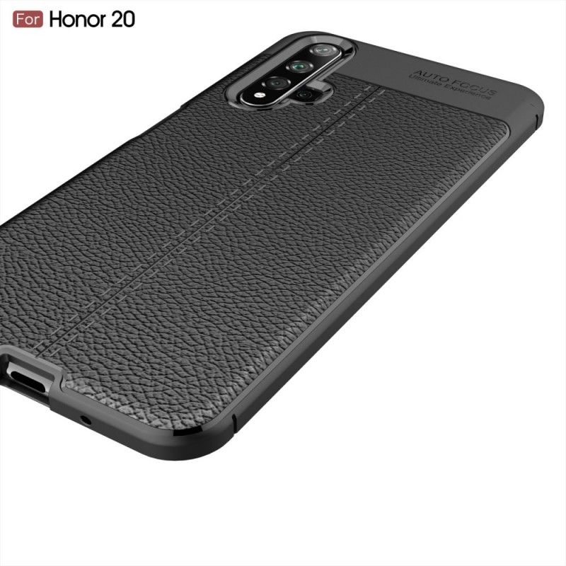 Coque Honor 20 / Huawei Nova 5t Effet Cuir Litchi Double Line