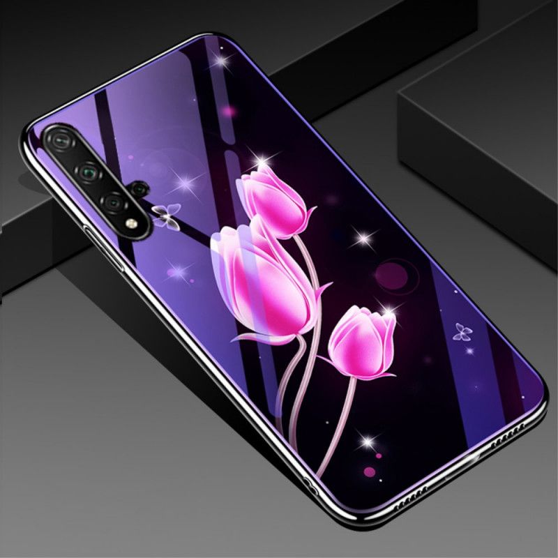 Coque Honor 20 / Huawei Nova 5t Verre Trempé Et Silicone Florale