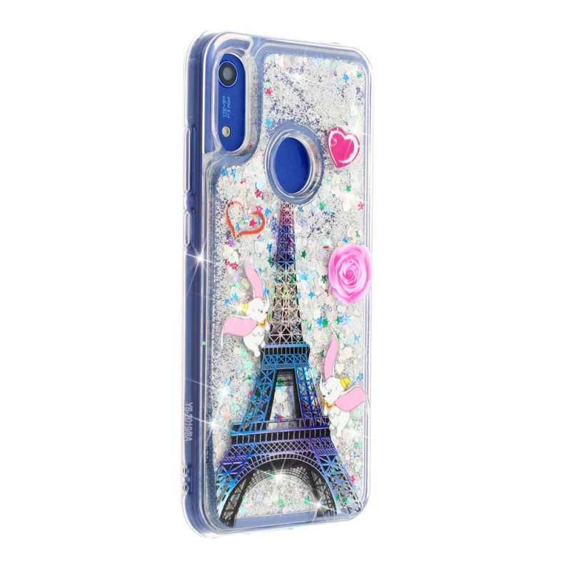 Coque Honor 8a / Huawei Y6 2019 Tour Eiffel Paillettes