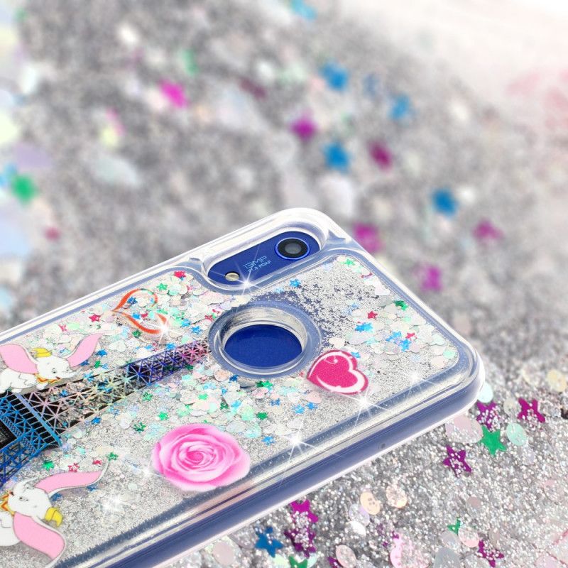 Coque Honor 8a / Huawei Y6 2019 Tour Eiffel Paillettes