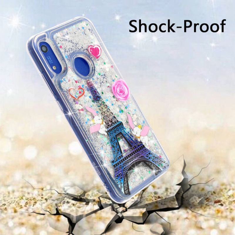 Coque Honor 8a / Huawei Y6 2019 Tour Eiffel Paillettes