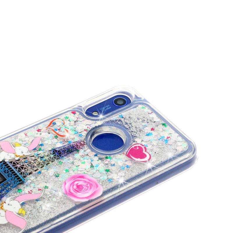 Coque Honor 8a / Huawei Y6 2019 Tour Eiffel Paillettes