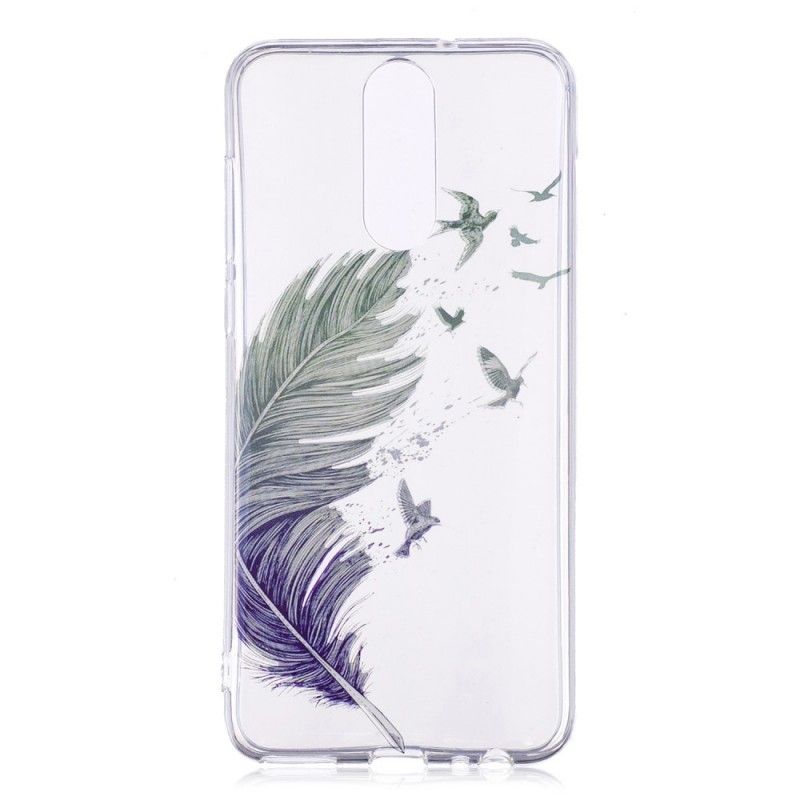 Coque Huawei Mate 10 Lite Transparente Plumes Colorées