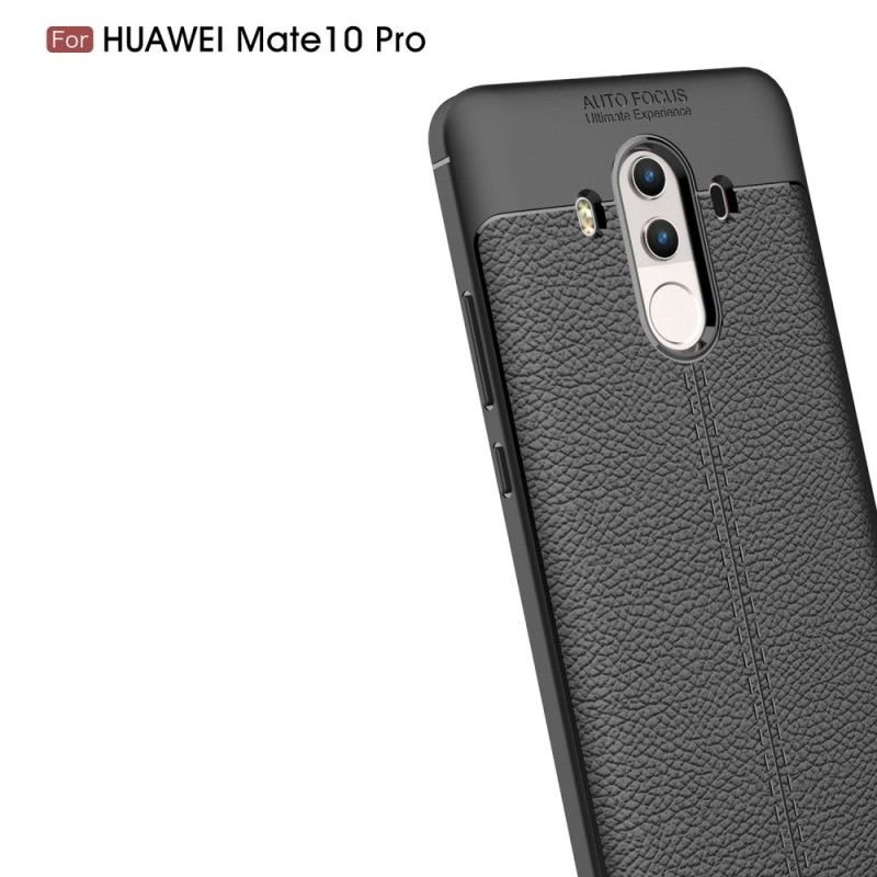 Coque Huawei Mate 10 Pro Effet Cuir Litchi Double Line