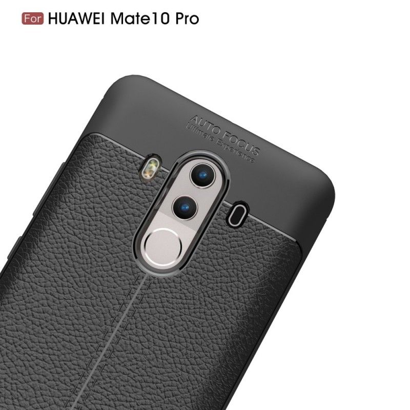 Coque Huawei Mate 10 Pro Effet Cuir Litchi Double Line