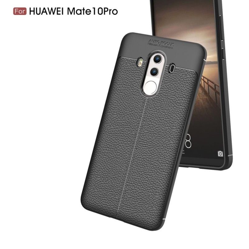 Coque Huawei Mate 10 Pro Effet Cuir Litchi Double Line