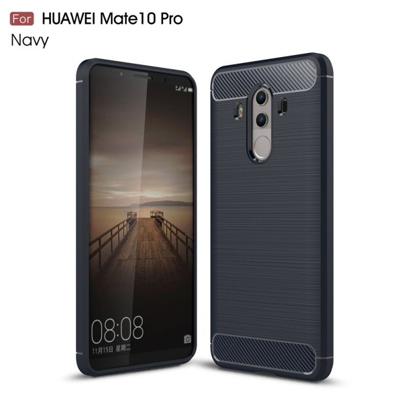 Coque Huawei Mate 10 Pro Fibre Carbone Brossée