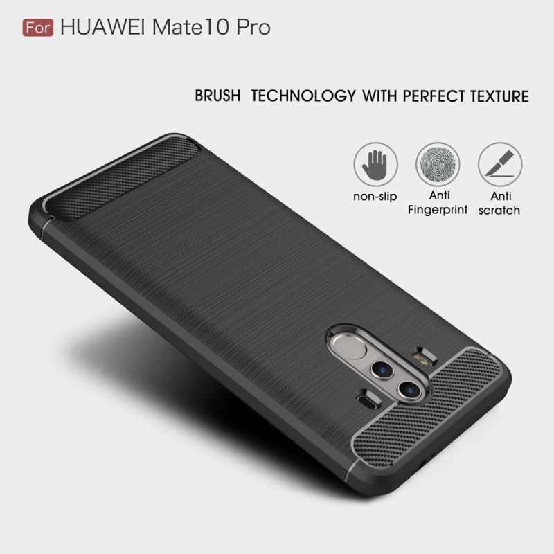 Coque Huawei Mate 10 Pro Fibre Carbone Brossée