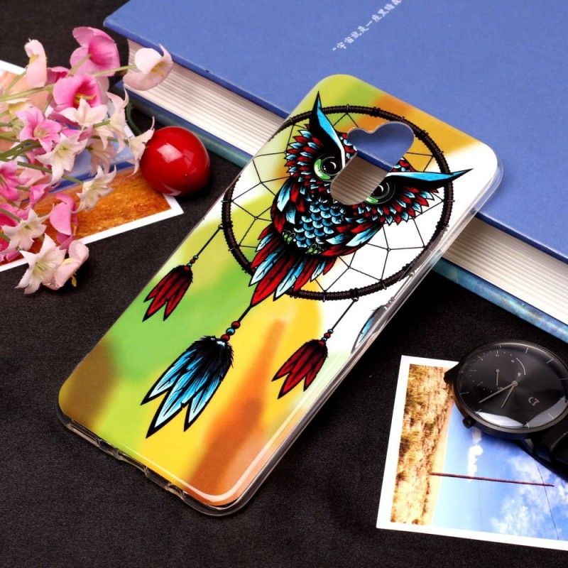 Coque Huawei Mate 20 Lite Attrape Rêves Hibou Fluorescente