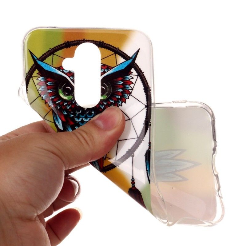 Coque Huawei Mate 20 Lite Attrape Rêves Hibou Fluorescente