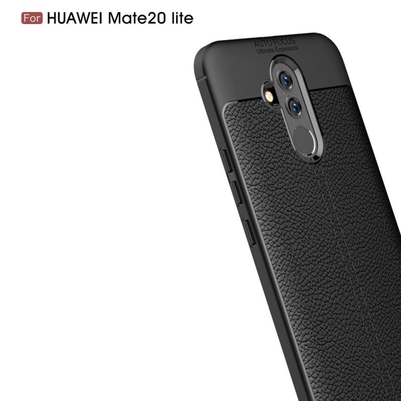 Coque Huawei Mate 20 Lite Effet Cuir Litchi Double Line