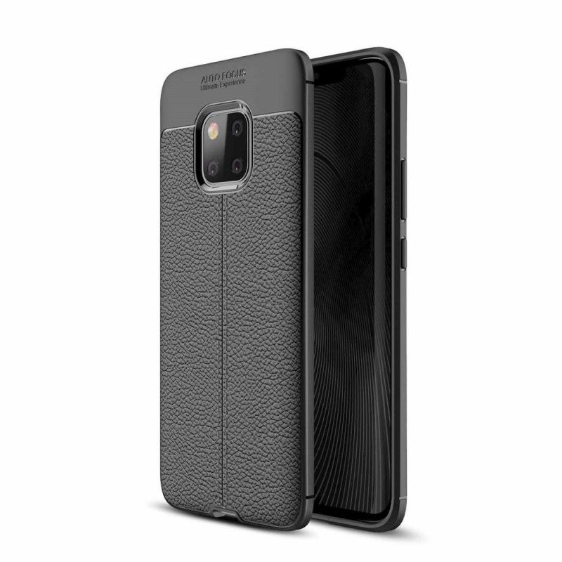 Coque Huawei Mate 20 Pro Effet Cuir Litchi Double Line