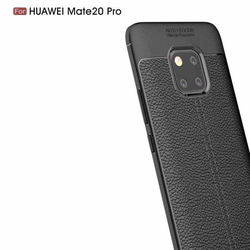 Coque Huawei Mate 20 Pro Effet Cuir Litchi Double Line