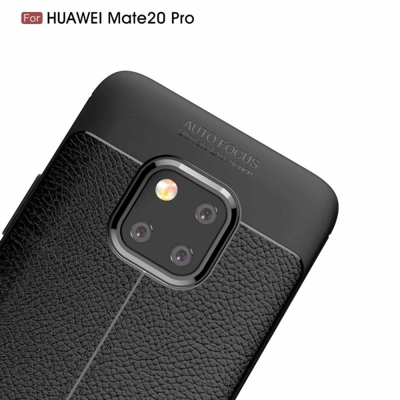 Coque Huawei Mate 20 Pro Effet Cuir Litchi Double Line