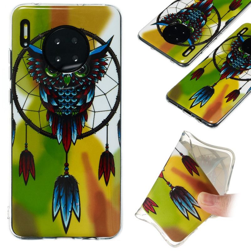 Coque Huawei Mate 30 Attrape Rêves Hibou Fluorescente