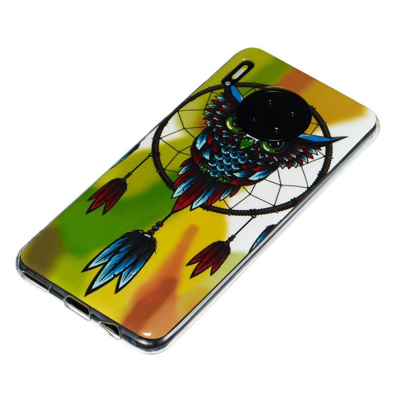 Coque Huawei Mate 30 Attrape Rêves Hibou Fluorescente