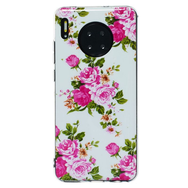 Coque Huawei Mate 30 Fleurs Liberty Fluorescente