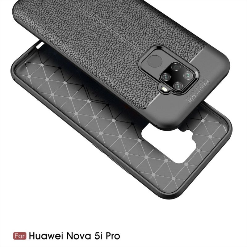 Coque Huawei Mate 30 Lite Effet Cuir Litchi Double Line