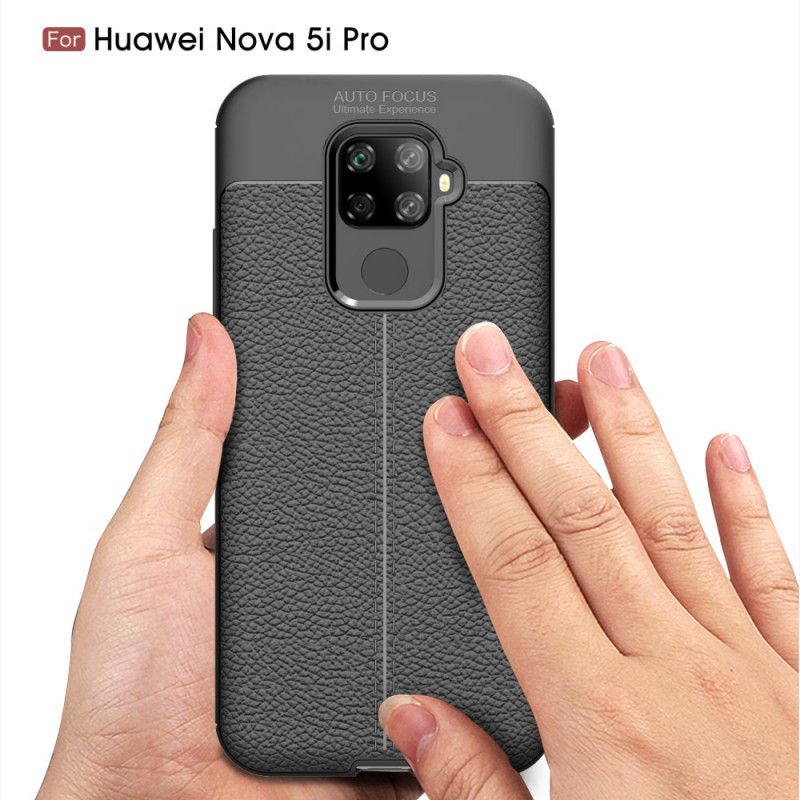 Coque Huawei Mate 30 Lite Effet Cuir Litchi Double Line