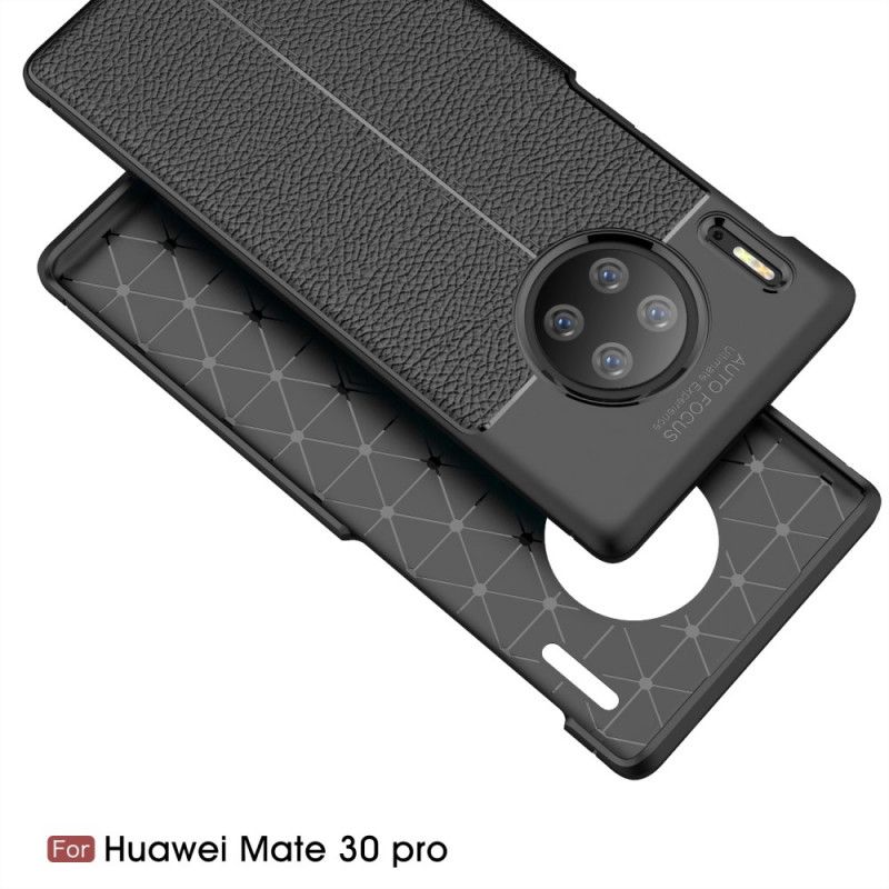 Coque Huawei Mate 30 Pro Effet Cuir Litchi Double Line