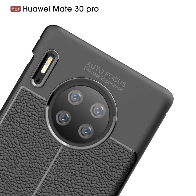 Coque Huawei Mate 30 Pro Effet Cuir Litchi Double Line