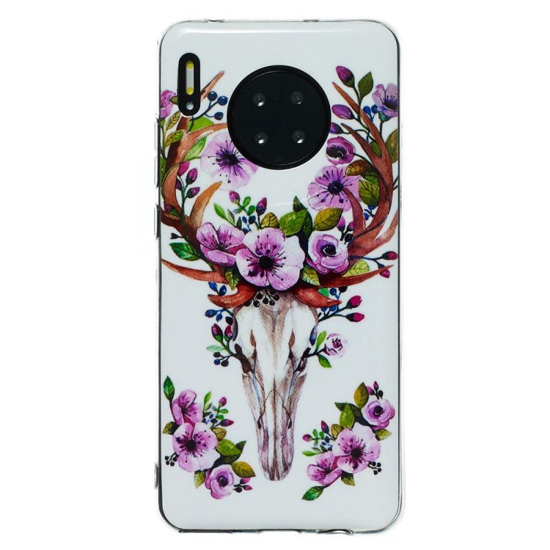 Coque Huawei Mate 30 Pro Wapiti Fleuri Fluorescente