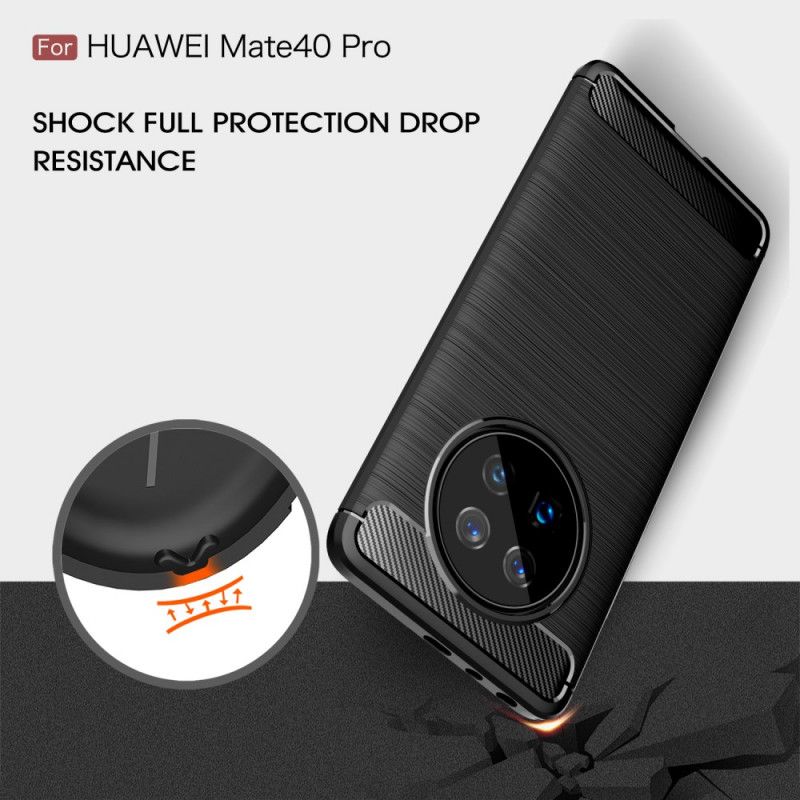 Coque Huawei Mate 40 Pro Fibre Carbone Brossée