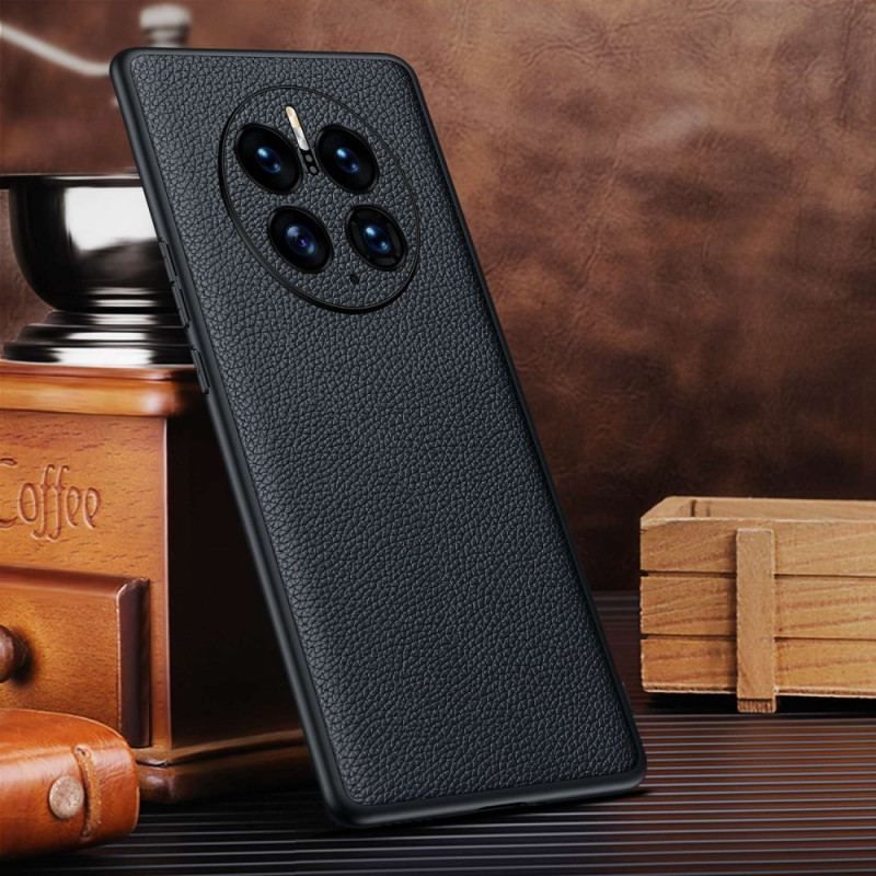 Coque Huawei Mate 50 Pro Véritable Cuir Litchi