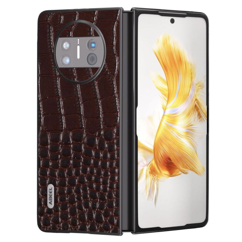 Coque Huawei Mate X3 Vrai Cuir style Crocodile ABEEL