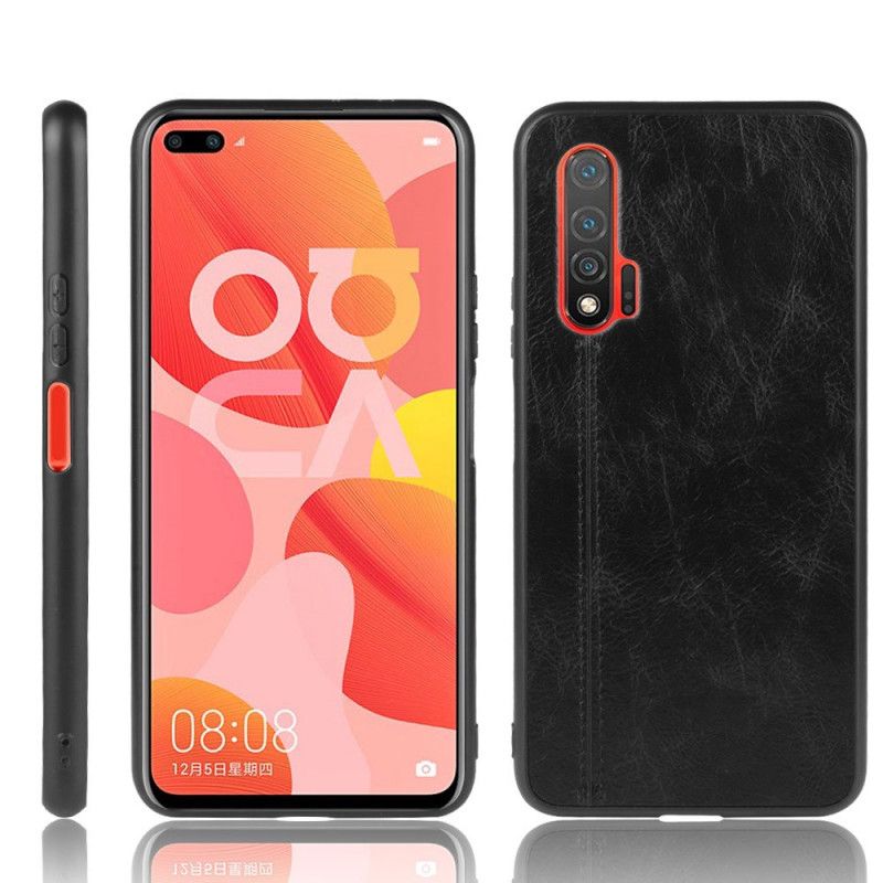 Coque Huawei Nova 6 Effet Cuir Couture