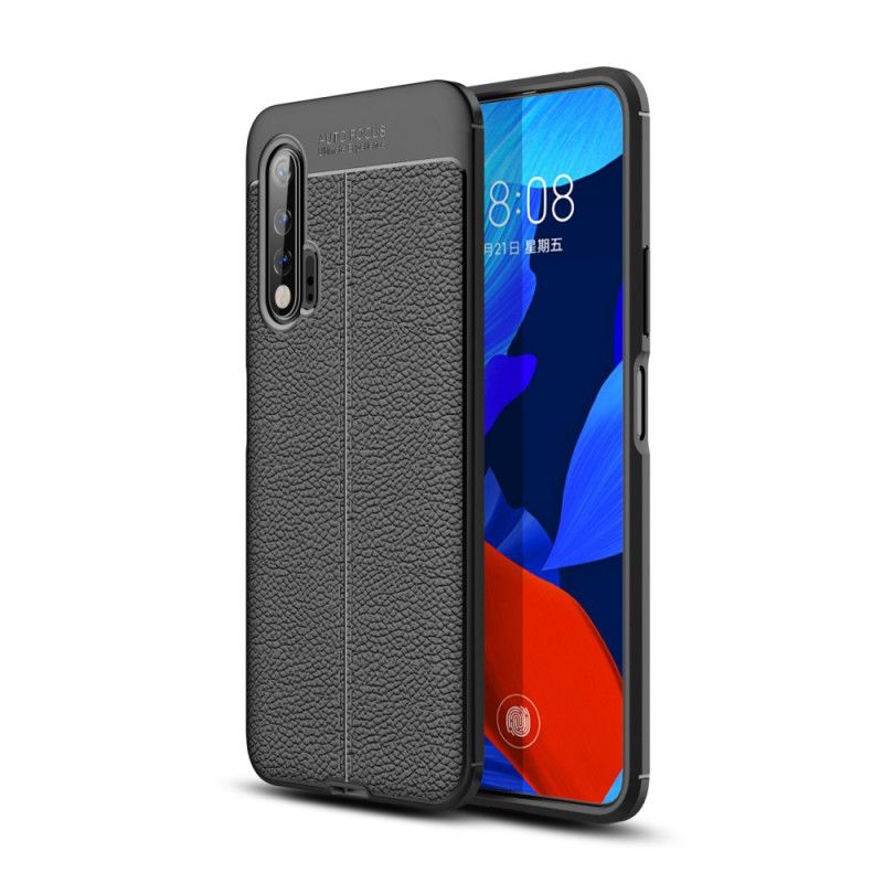 Coque Huawei Nova 6 Effet Cuir Litchi Double Line