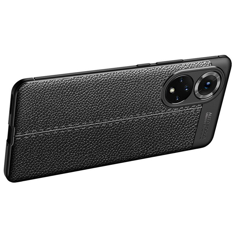 Coque Huawei Nova 9 Pro / Honor 50 Pro Effet Cuir Litchi Double Line