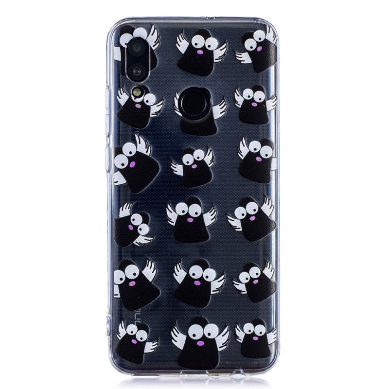 Coque Huawei P Smart 2019 Transparente Fantômes Noirs