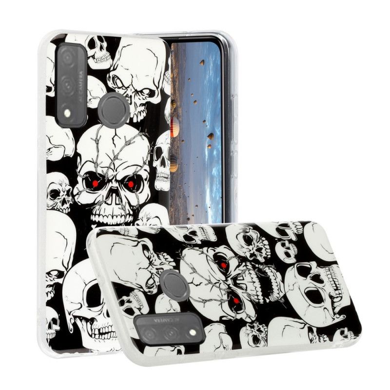 Coque Huawei P Smart 2020 Attention Têtes De Mort Fluorescente