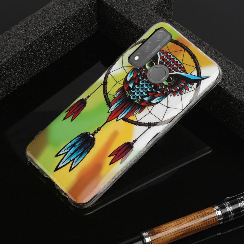 Coque Huawei P Smart 2020 Attrape Rêves Hibou Fluorescente