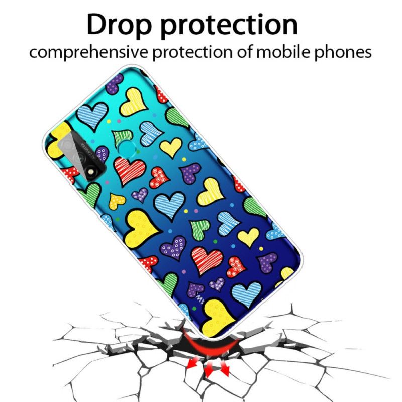 Coque Huawei P Smart 2020 Coeurs Multicolors