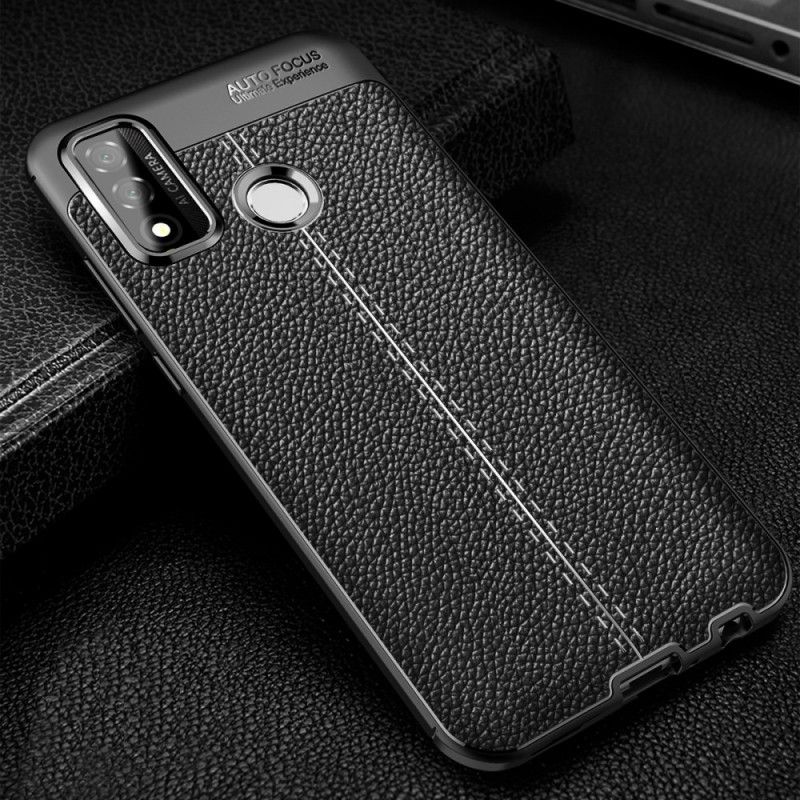 Coque Huawei P Smart 2020 Effet Cuir Litchi Double Line