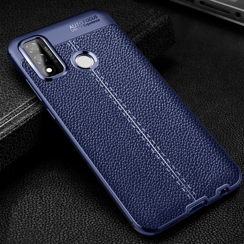 Coque Huawei P Smart 2020 Effet Cuir Litchi Double Line