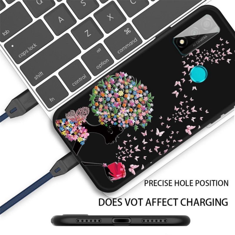 Coque Huawei P Smart 2020 Femme À La Tête Fleurie