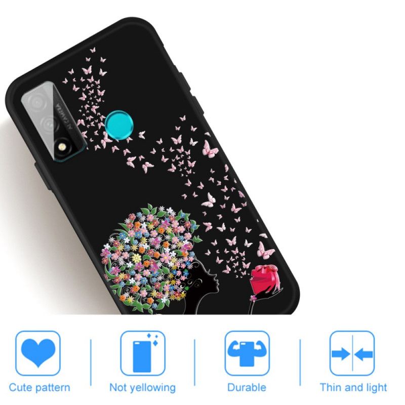 Coque Huawei P Smart 2020 Femme À La Tête Fleurie