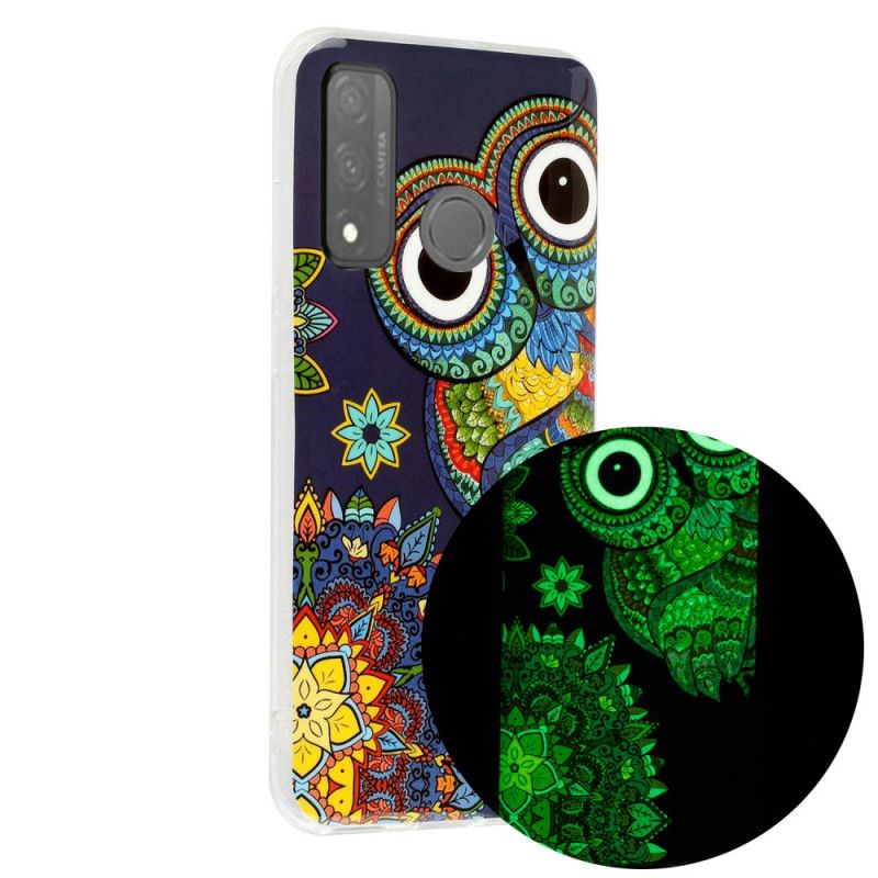 Coque Huawei P Smart 2020 Hibou Mandala Fluorescente