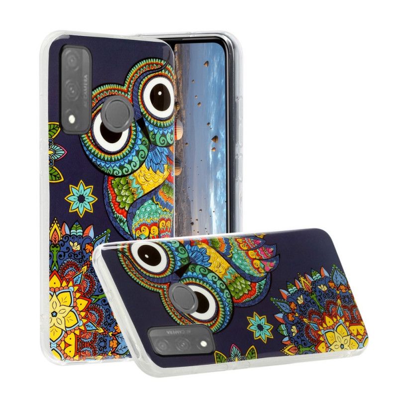 Coque Huawei P Smart 2020 Hibou Mandala Fluorescente