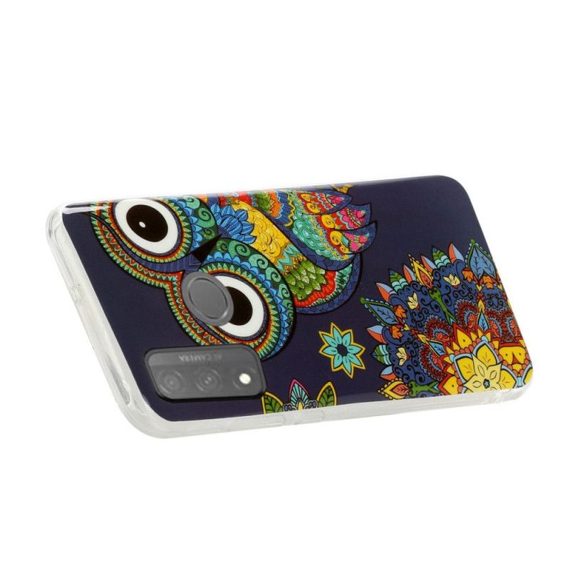 Coque Huawei P Smart 2020 Hibou Mandala Fluorescente