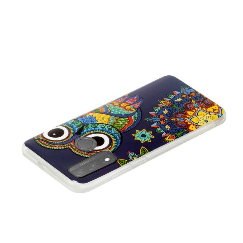 Coque Huawei P Smart 2020 Hibou Mandala Fluorescente